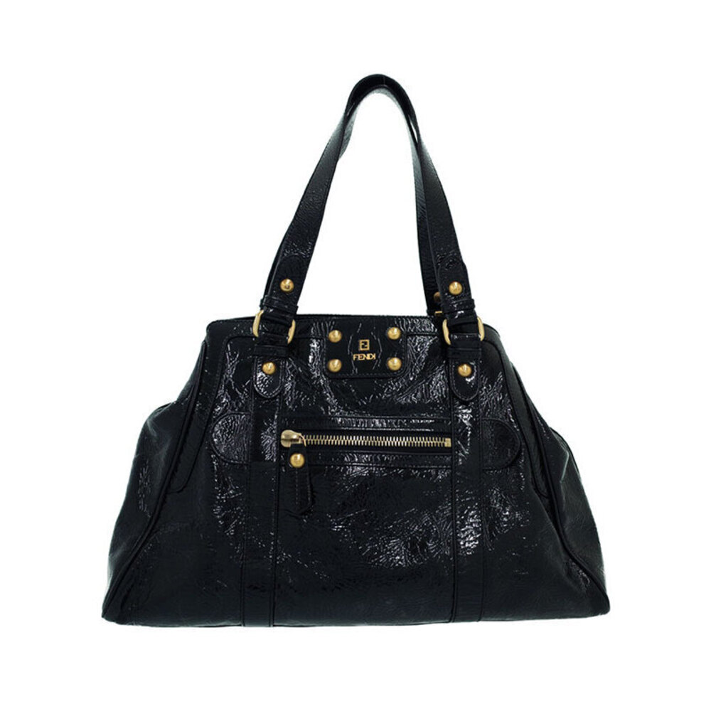 FENDI FF Jacquard Shopper Tote Shoulder Bag Brown